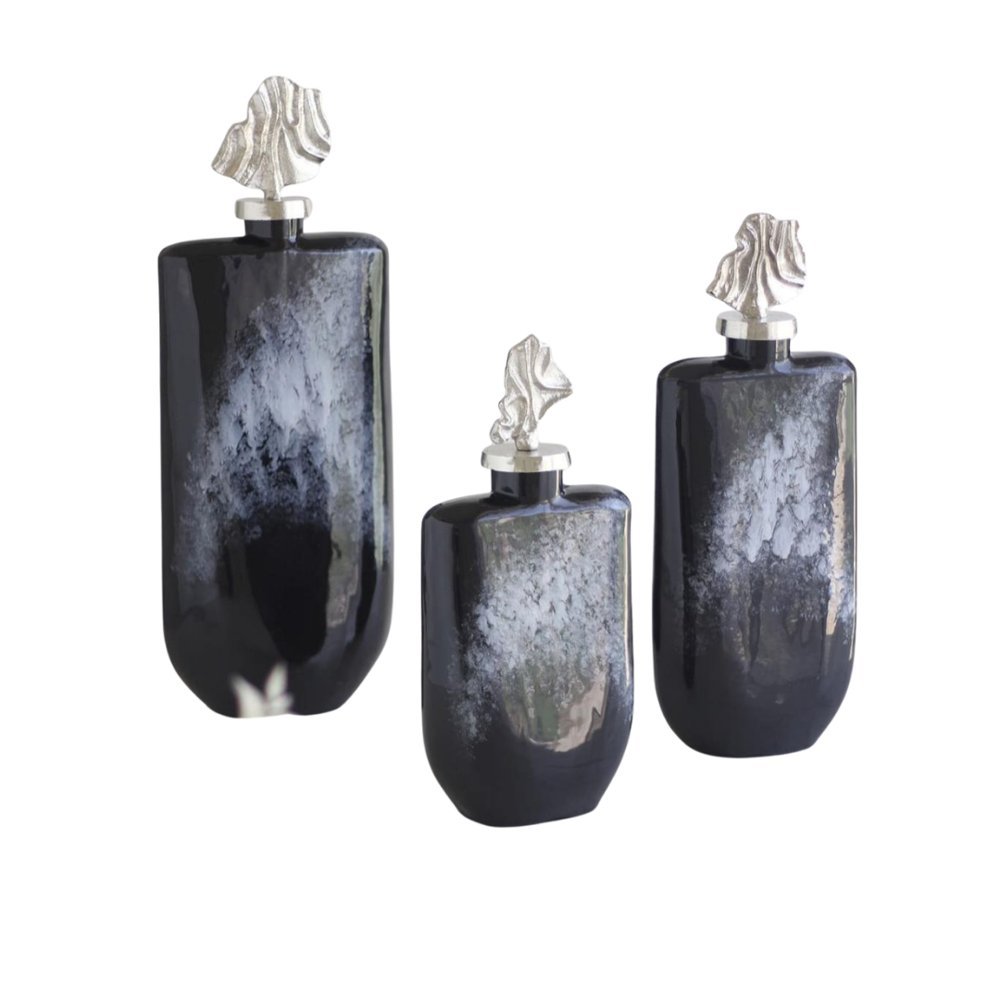 Black & Silver Decorative Vessel Set