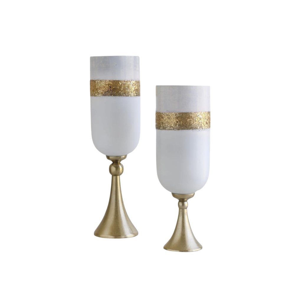 Gold-Band Goblet Vase Set