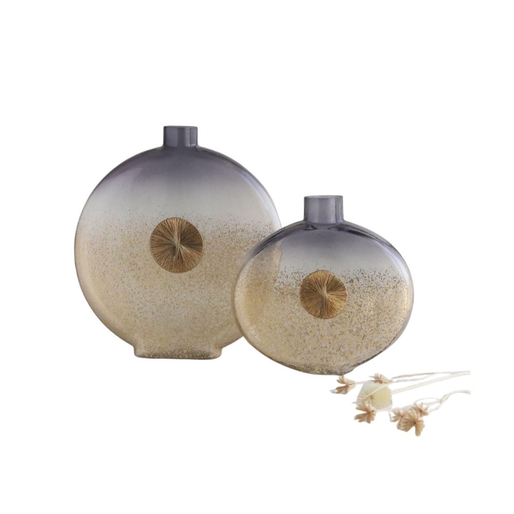 Round Metallic Decorative Vessel Set