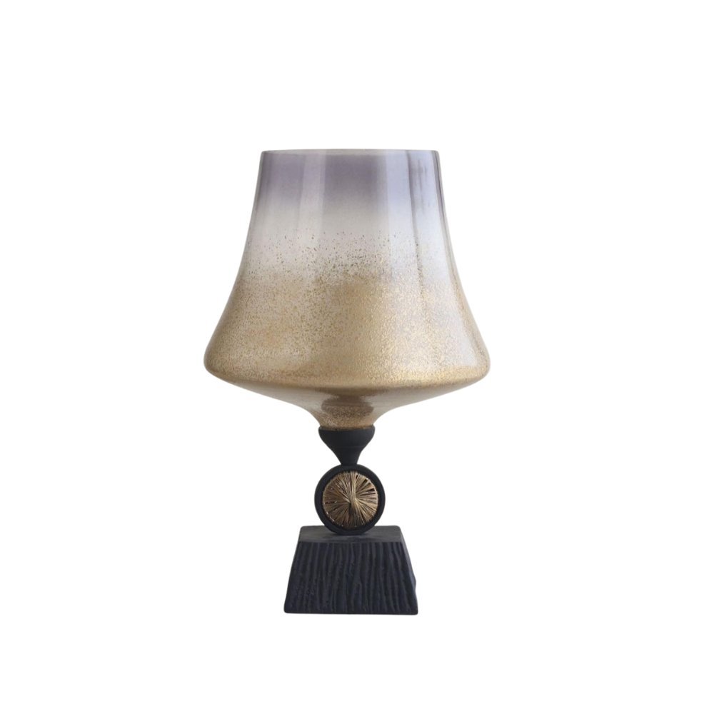 Sculptural Table Lamp with Pedestal Base