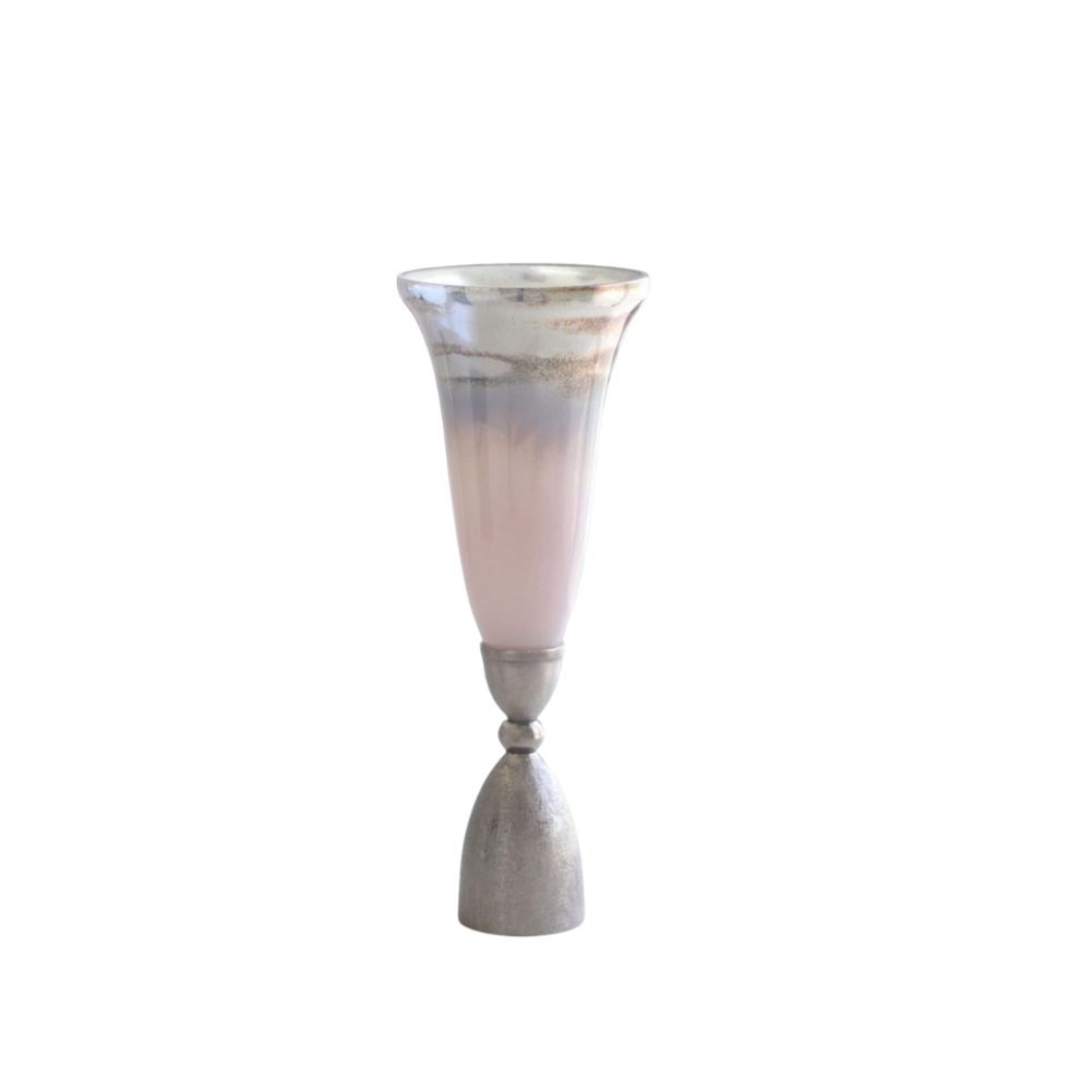 Tall Metallic Pedestal Vase